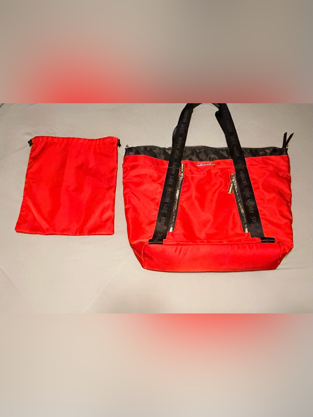 Steve Madden Red Tote with Removable Pouch
